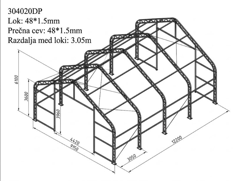 9,15 m x 12,2 m x 6,1 m - slika 7