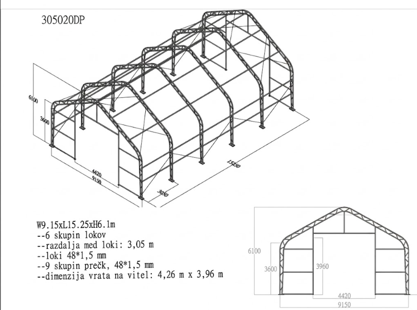 9,15 m x 15,25 m x 6,1 m - slika 9